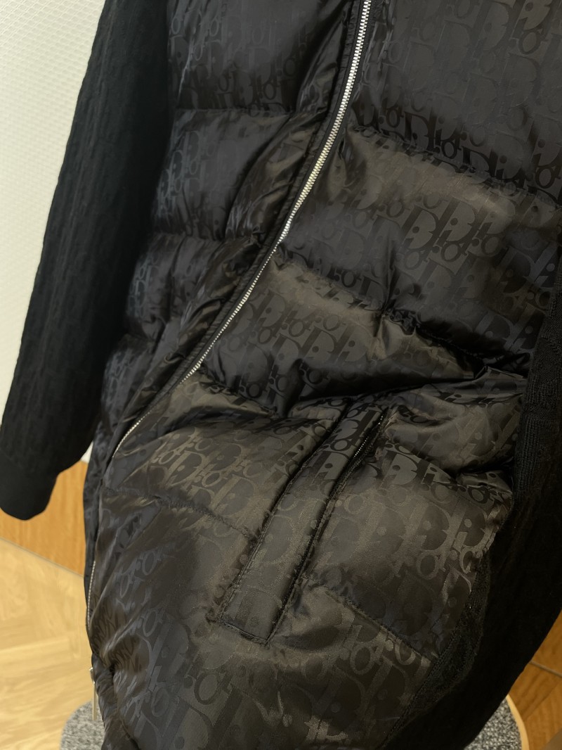Dior All-Over Jacquard Patchwork Baseball Collar Down Jacket 1 4
