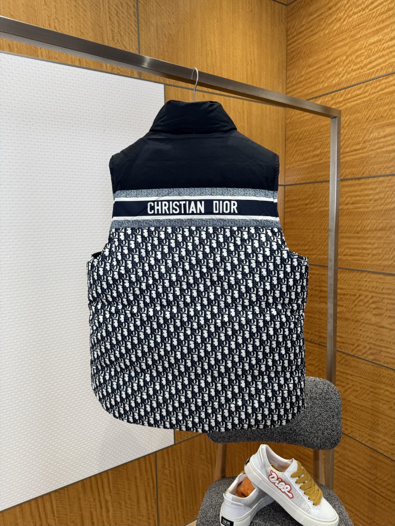 Dior Double-Faced Jacquard Stand Collar Down Vest 1