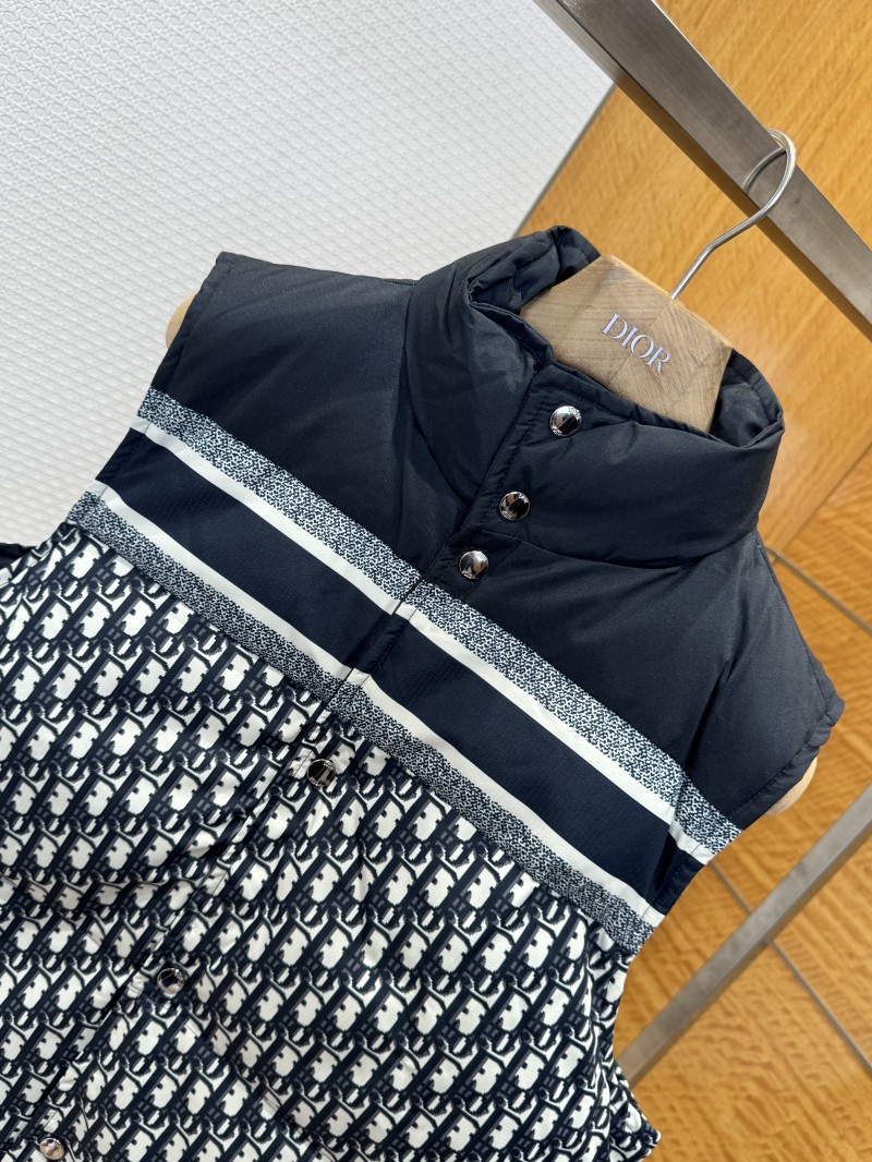 Dior Double-Faced Jacquard Stand Collar Down Vest 4