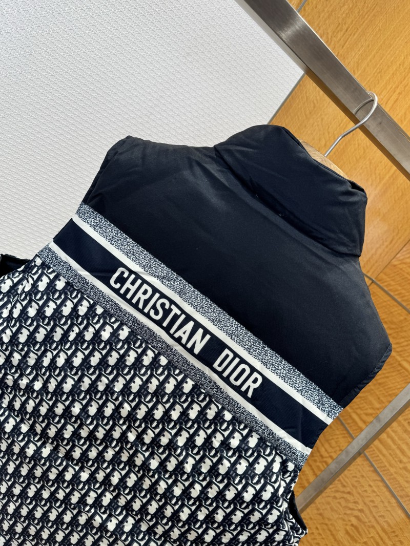 Dior Double-Faced Jacquard Stand Collar Down Vest 6