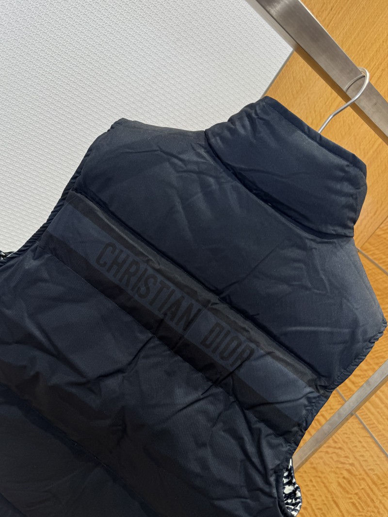 Dior Double-Faced Jacquard Stand Collar Down Vest 8