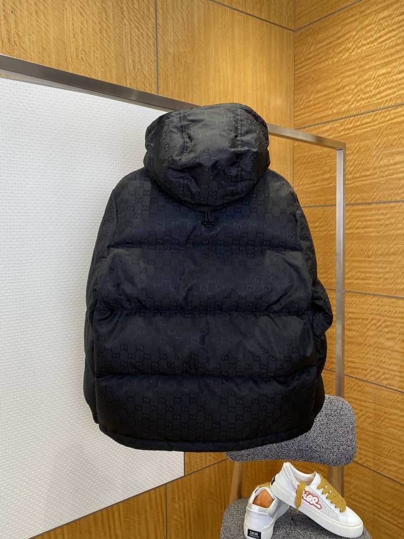 Gucci Solid Color Zipper Hooded Down Jacket 1
