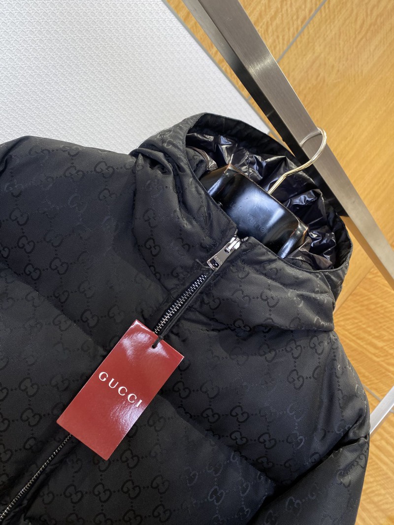 Gucci Solid Color Zipper Hooded Down Jacket 2