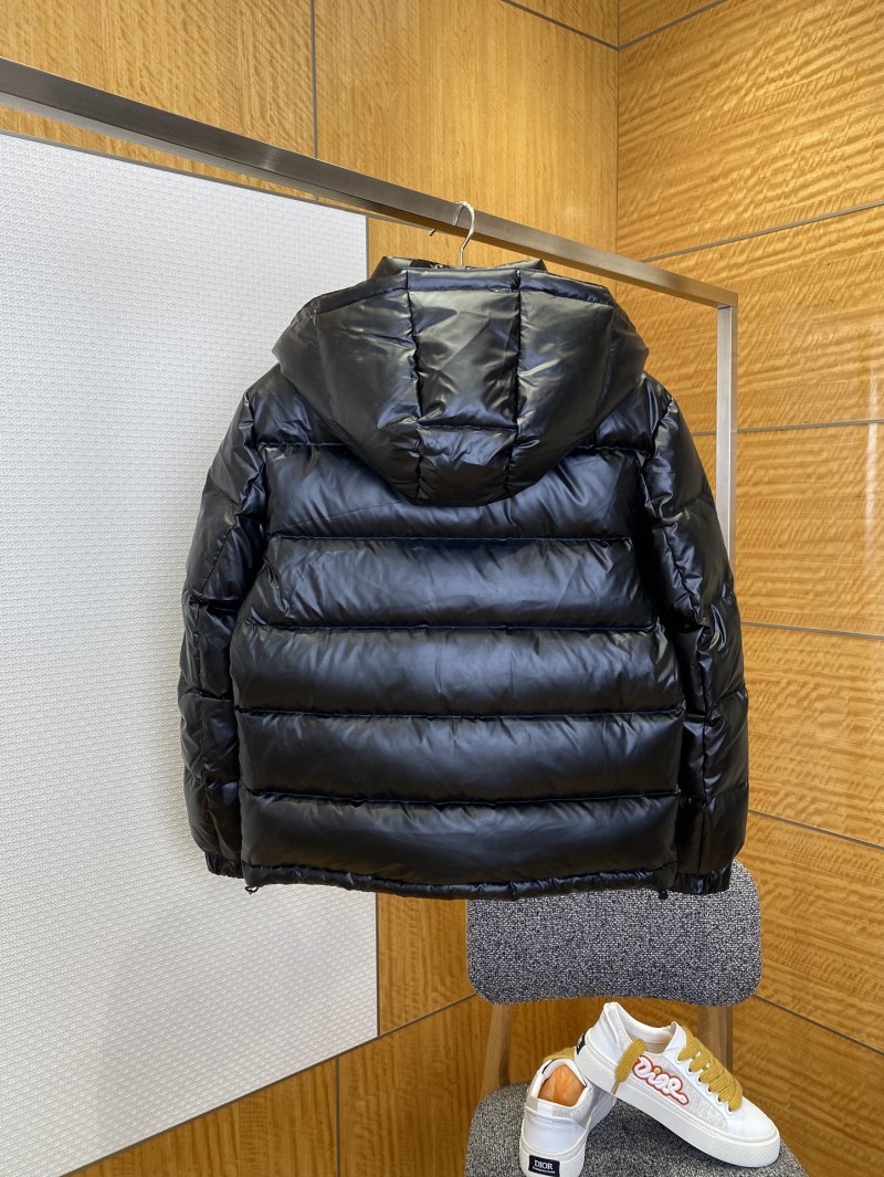 Prada Enameled Triangle Logo Hooded Glossy Down Jacket 2 1
