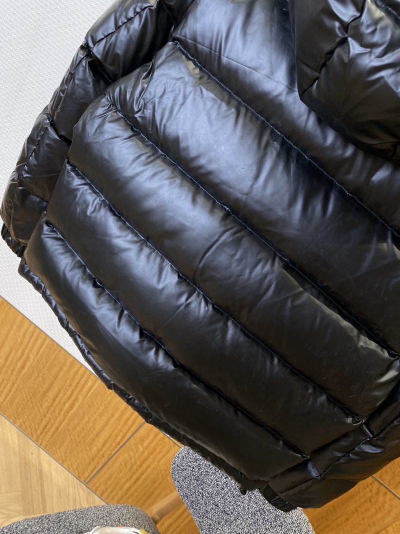 Prada Enameled Triangle Logo Hooded Glossy Down Jacket 2 5