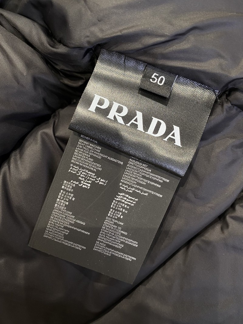 Prada Enameled Triangle Logo Hooded Glossy Down Jacket 2 8