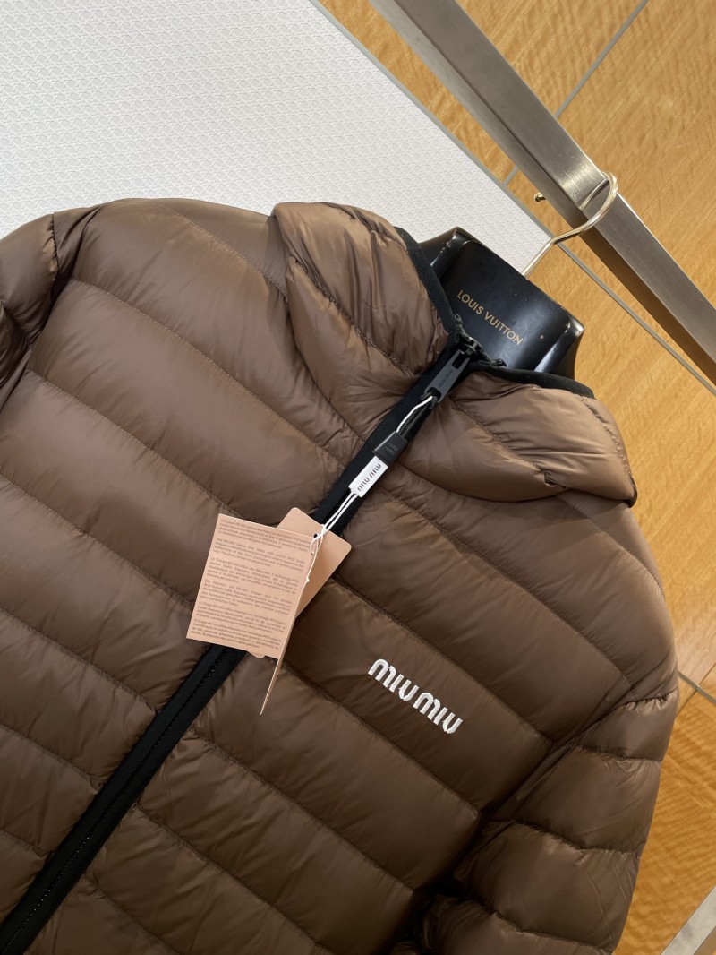 Miu Miu Embroidered Hooded Down Jacket 1 2
