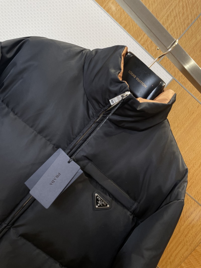 Prada Enameled Triangle Logo Stand Collar Down Jacket 2