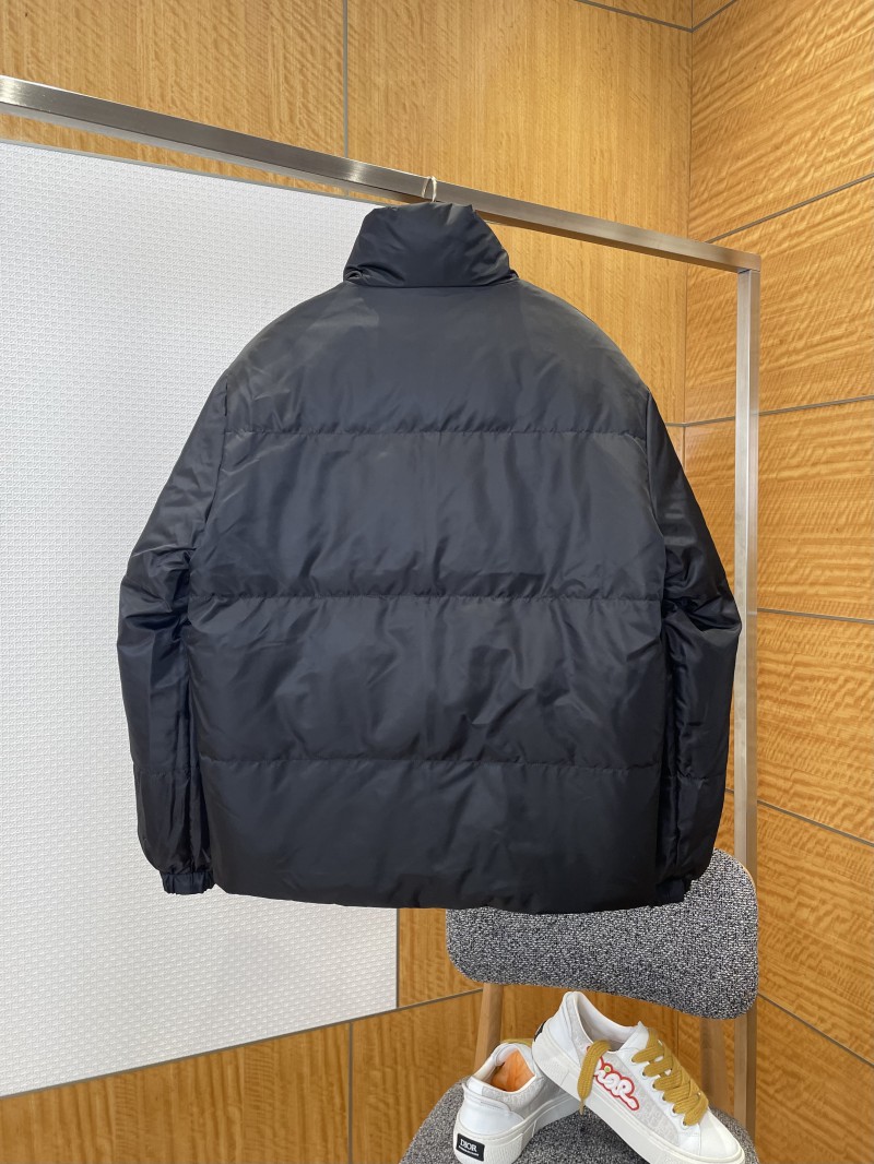 Prada Subtle Jacquard Double-Faced Stand Collar Down Jacket 1
