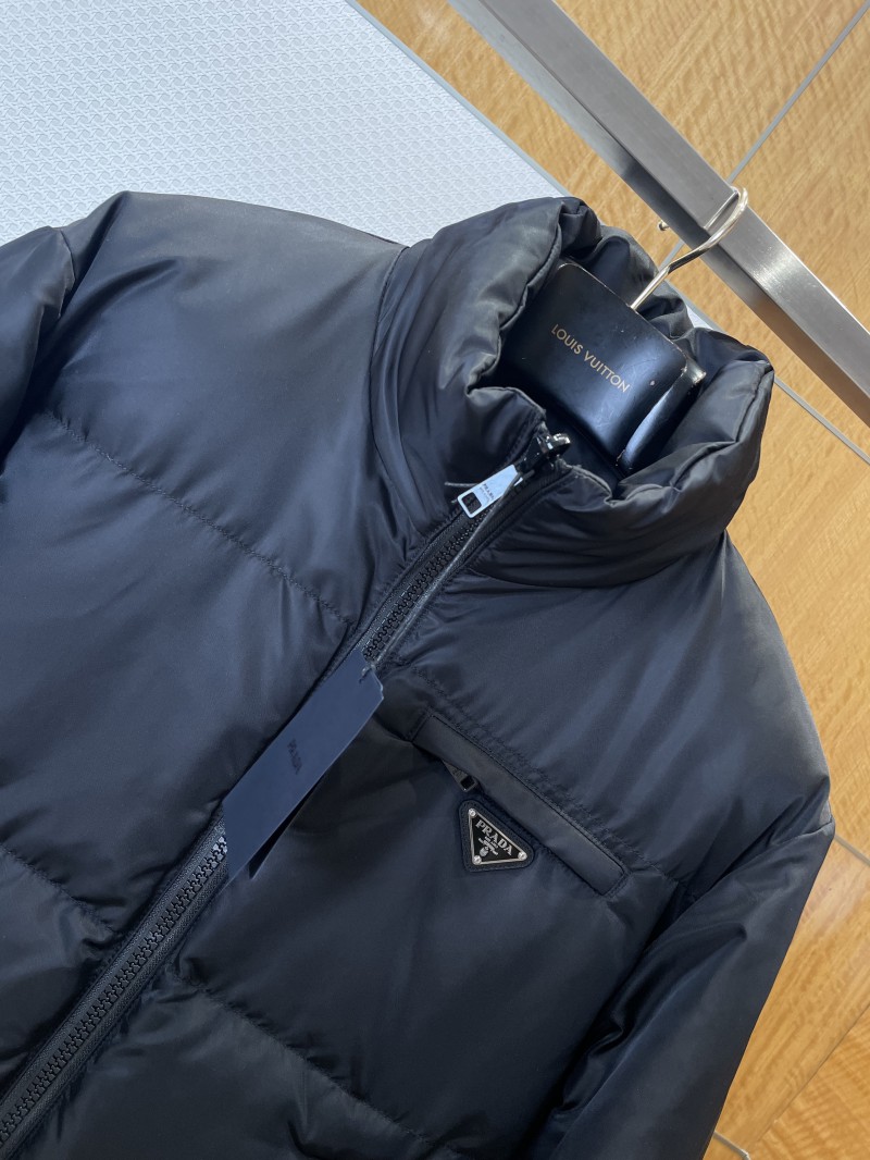 Prada Subtle Jacquard Double-Faced Stand Collar Down Jacket 4