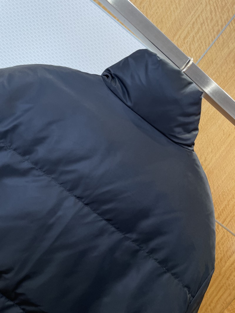 Prada Subtle Jacquard Double-Faced Stand Collar Down Jacket 5