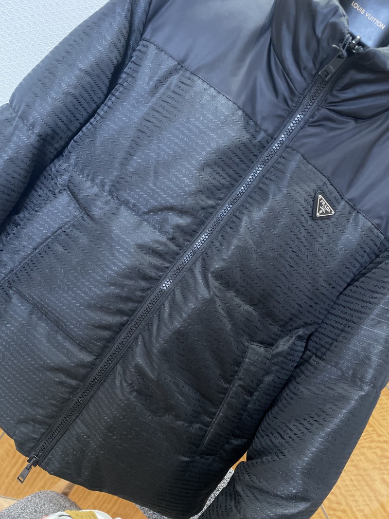 Prada Subtle Jacquard Double-Faced Stand Collar Down Jacket 7