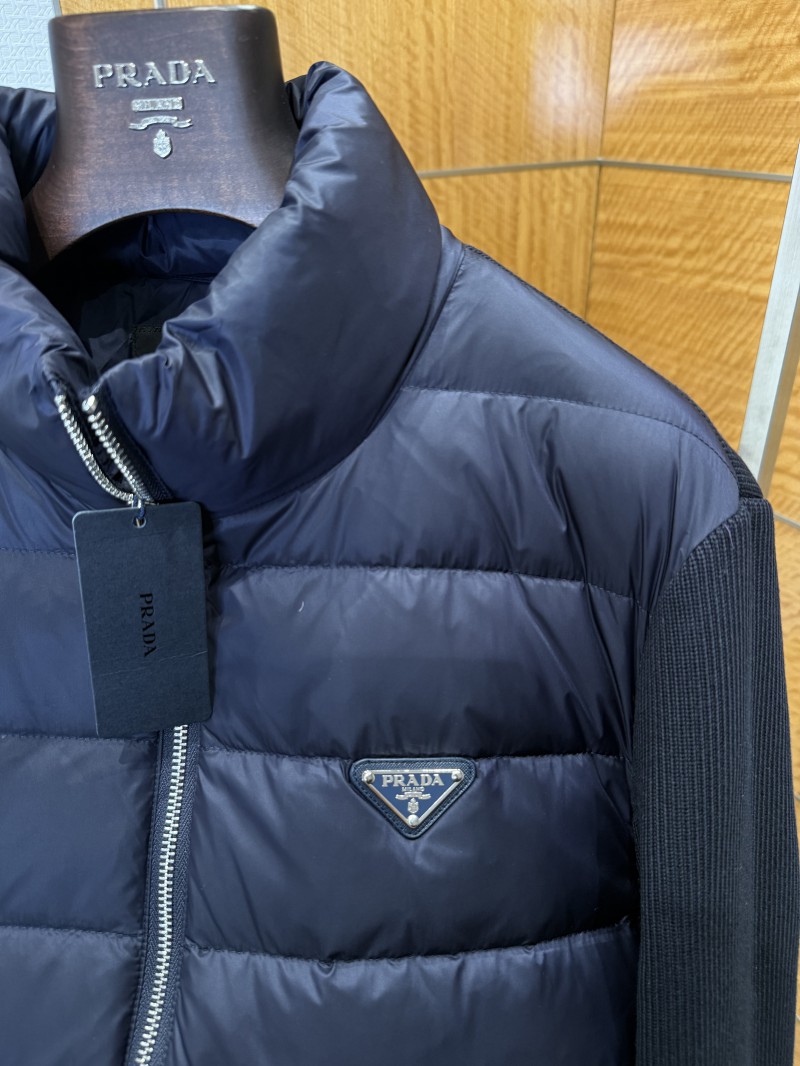 Prada Metal Triangle Patchwork Down Jacket 3 5