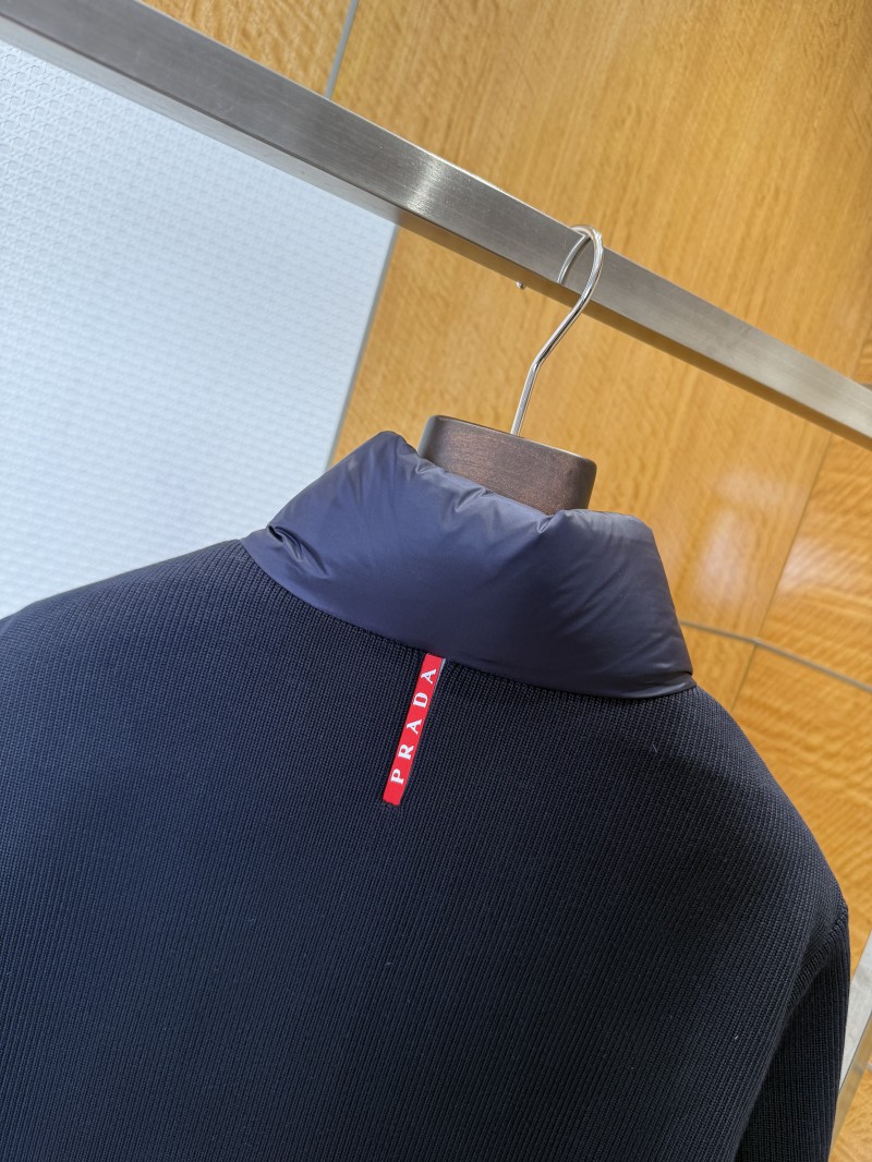 Prada Metal Triangle Patchwork Down Jacket 3 6