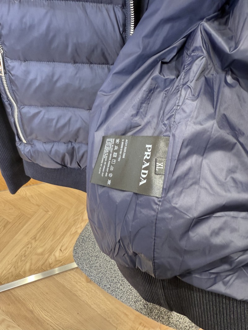 Prada Metal Triangle Patchwork Down Jacket 3 7