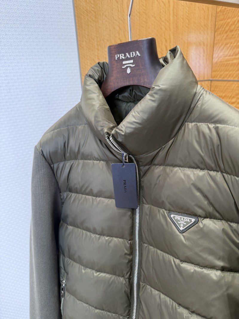 Prada Metal Triangle Patchwork Down Jacket 4 5