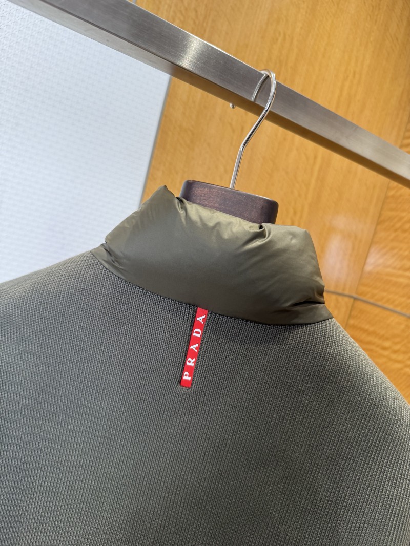 Prada Metal Triangle Patchwork Down Jacket 4 6