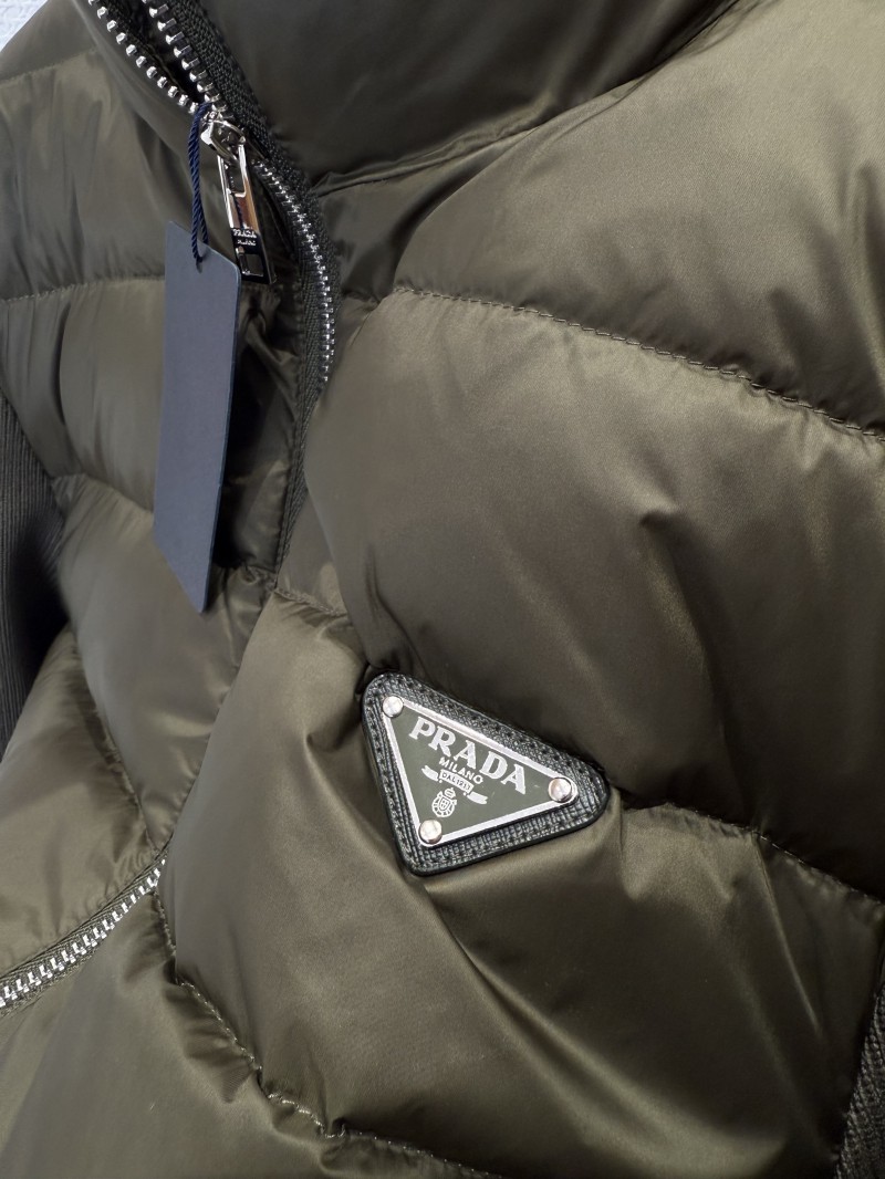 Prada Metal Triangle Patchwork Down Jacket 4 8