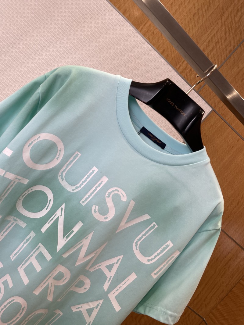 LV Tie-Dye Distressed Letter Print Short-Sleeve T-Shirt 2