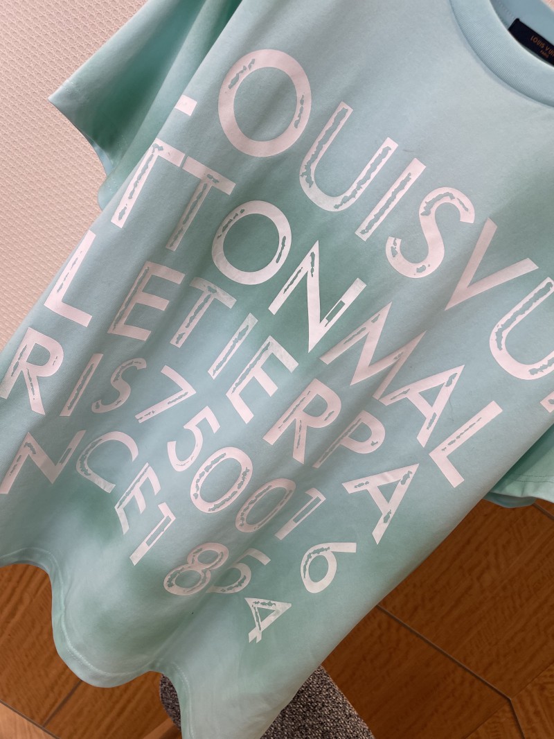 LV Tie-Dye Distressed Letter Print Short-Sleeve T-Shirt 3
