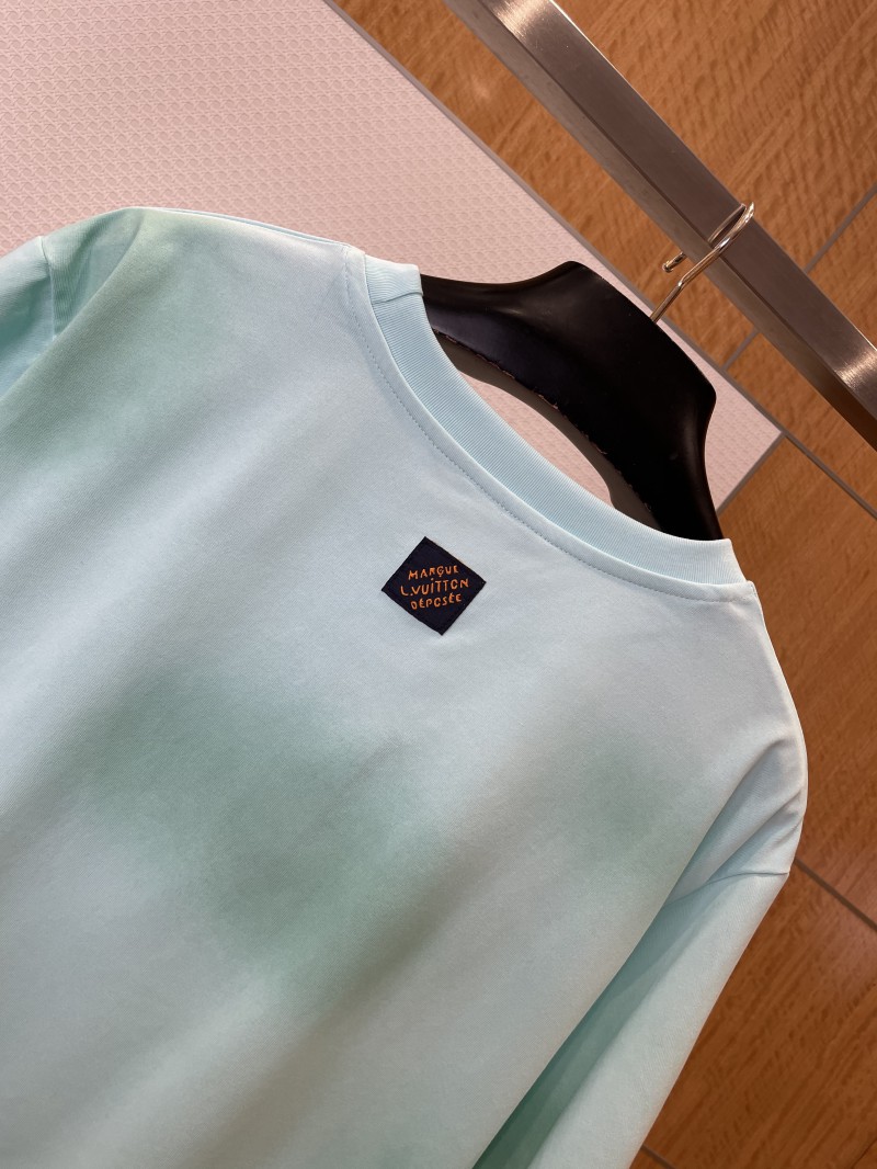 LV Tie-Dye Distressed Letter Print Short-Sleeve T-Shirt 5