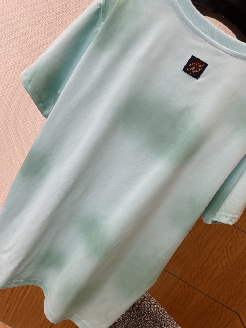 LV Tie-Dye Distressed Letter Print Short-Sleeve T-Shirt 6
