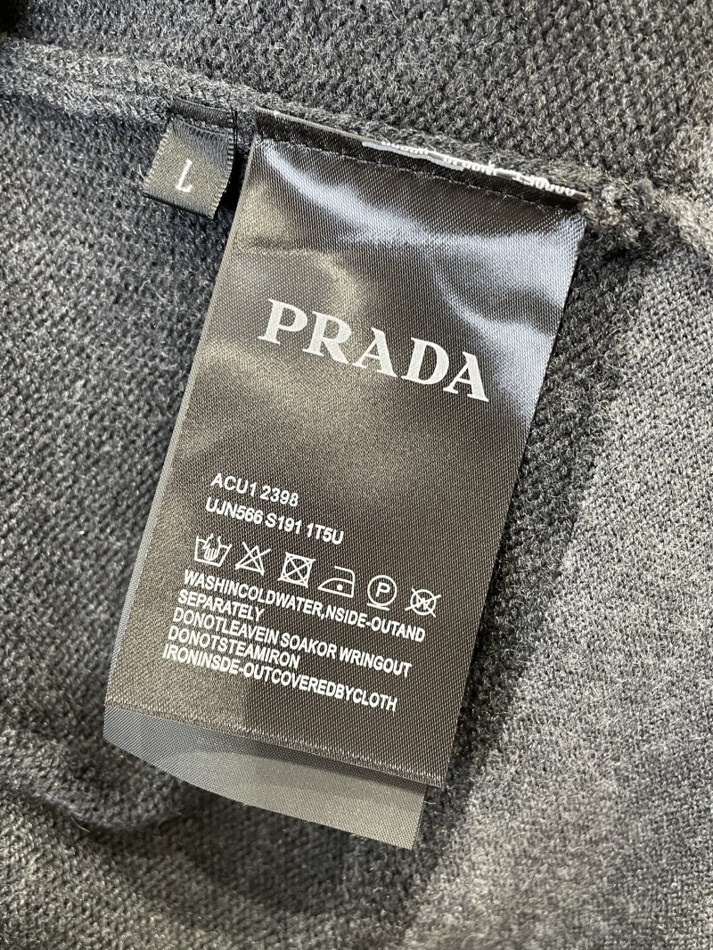Prada Letter Patchwork Faux Two-Piece Knit Sweater 8