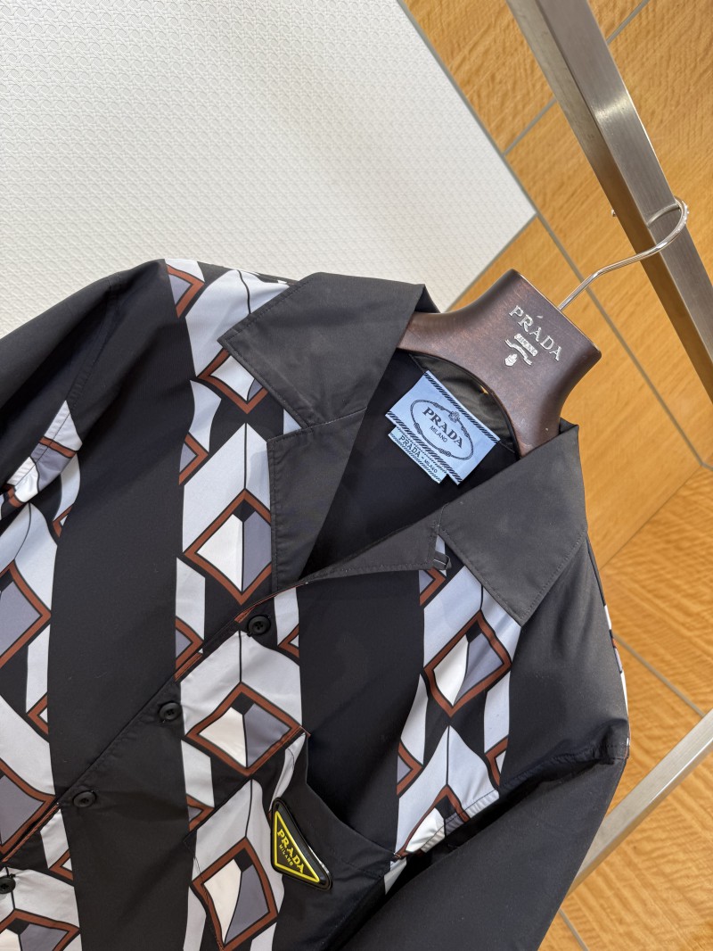 Prada Patchwork Print Fake Two-Piece Shirt 1 2