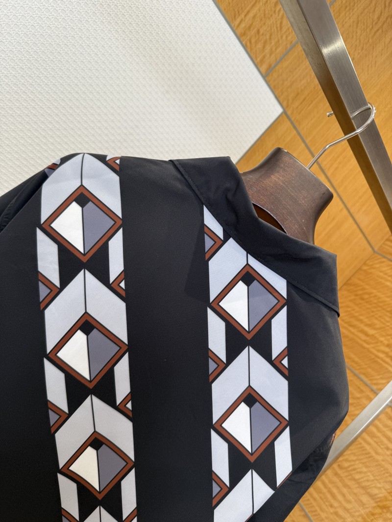 Prada Patchwork Print Fake Two-Piece Shirt 1 4