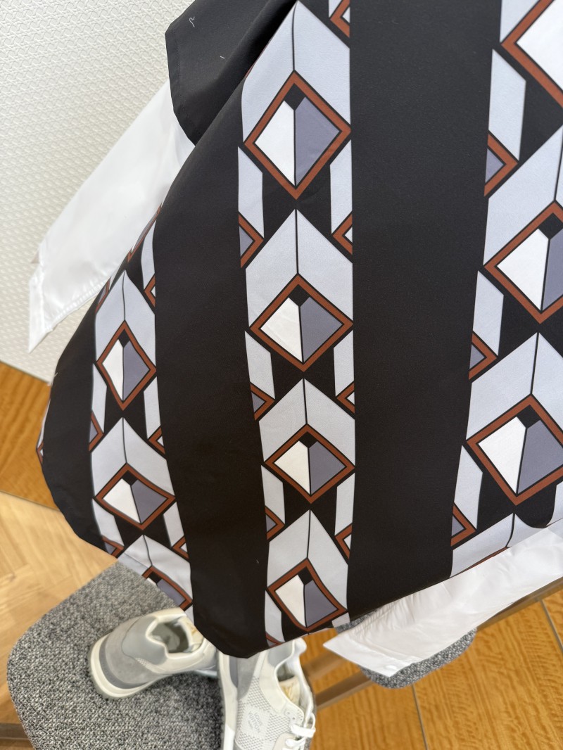 Prada Patchwork Print Fake Two-Piece Shirt 1 5