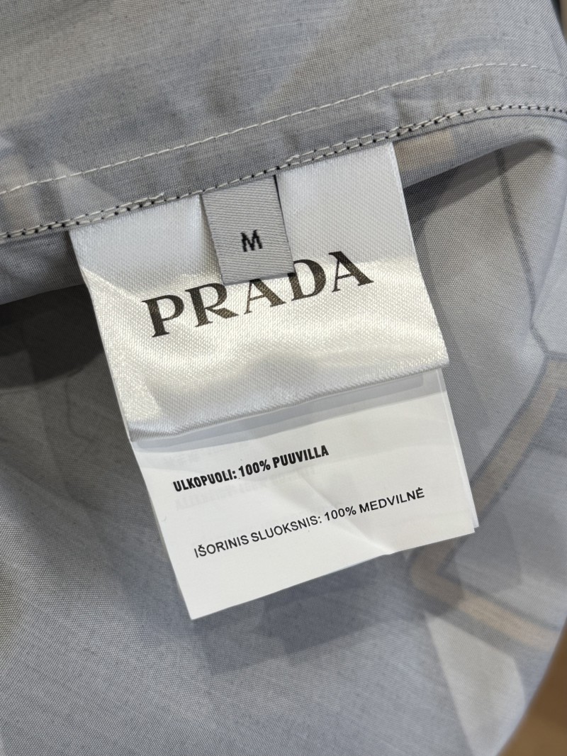 Prada Patchwork Print Fake Two-Piece Shirt 1 8