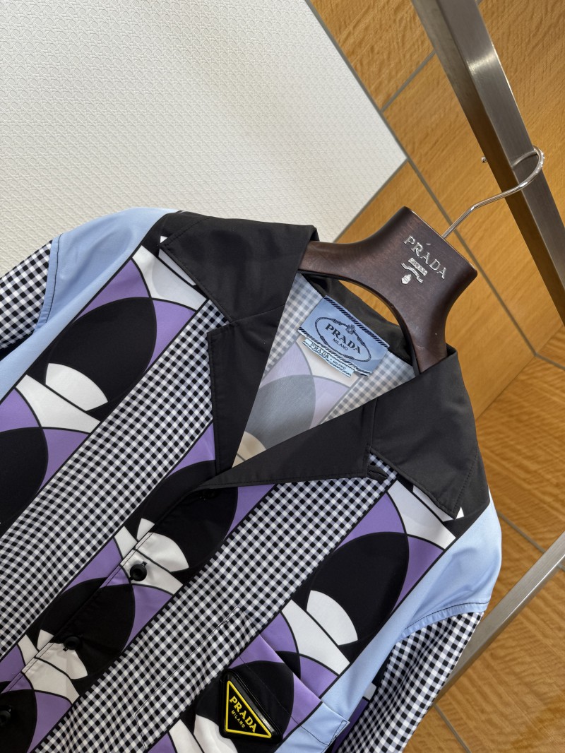 Prada Patchwork Print Fake Two-Piece Shirt 2 2