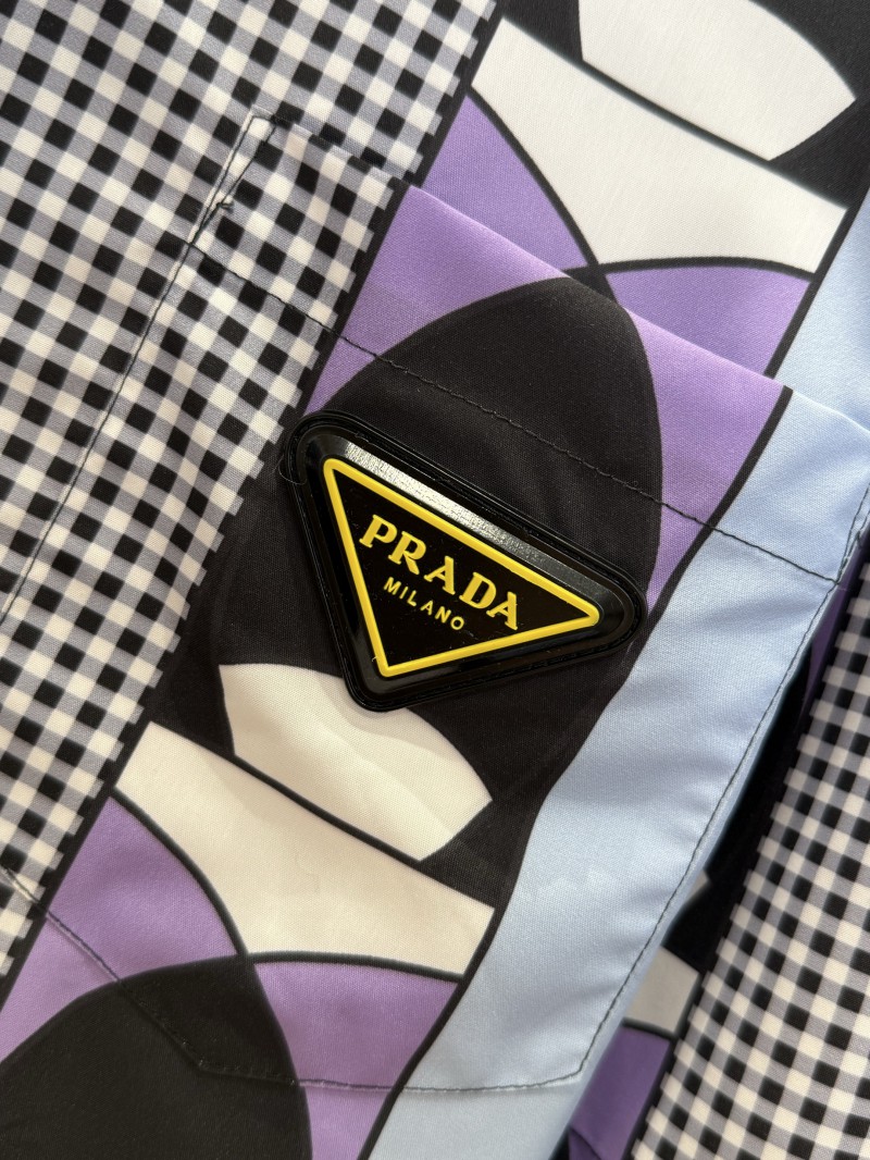 Prada Patchwork Print Fake Two-Piece Shirt 2 6
