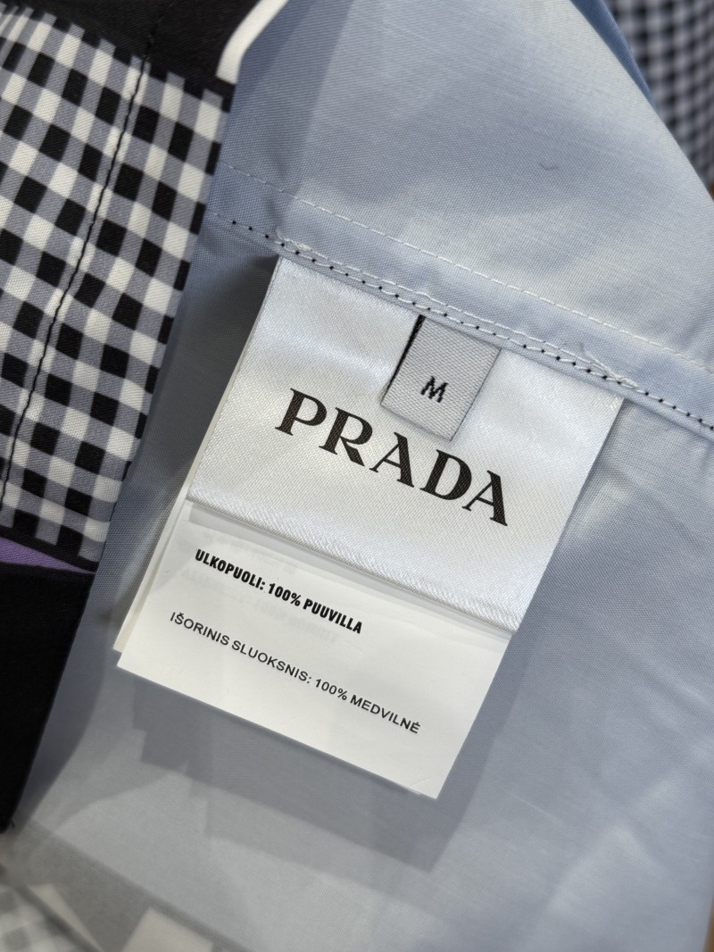 Prada Patchwork Print Fake Two-Piece Shirt 2 8