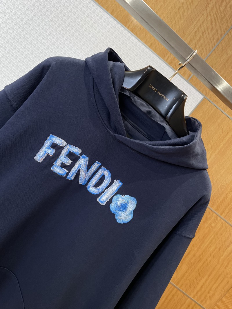 Fendi Letter Floral Embroidered Hooded Sweatshirt 3