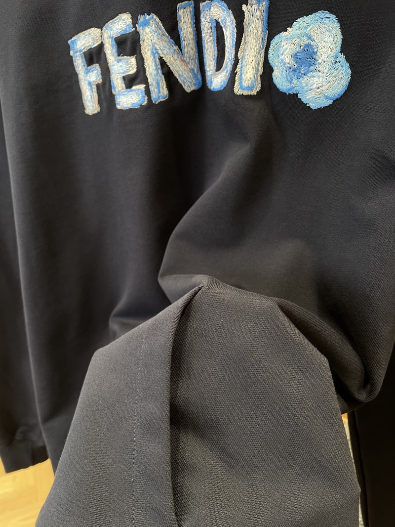 Fendi Letter Floral Embroidered Hooded Sweatshirt 7