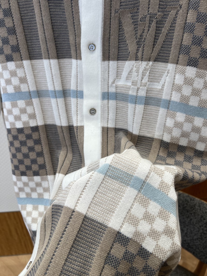 LV Check Jacquard Knit Short-Sleeve Shirt 4