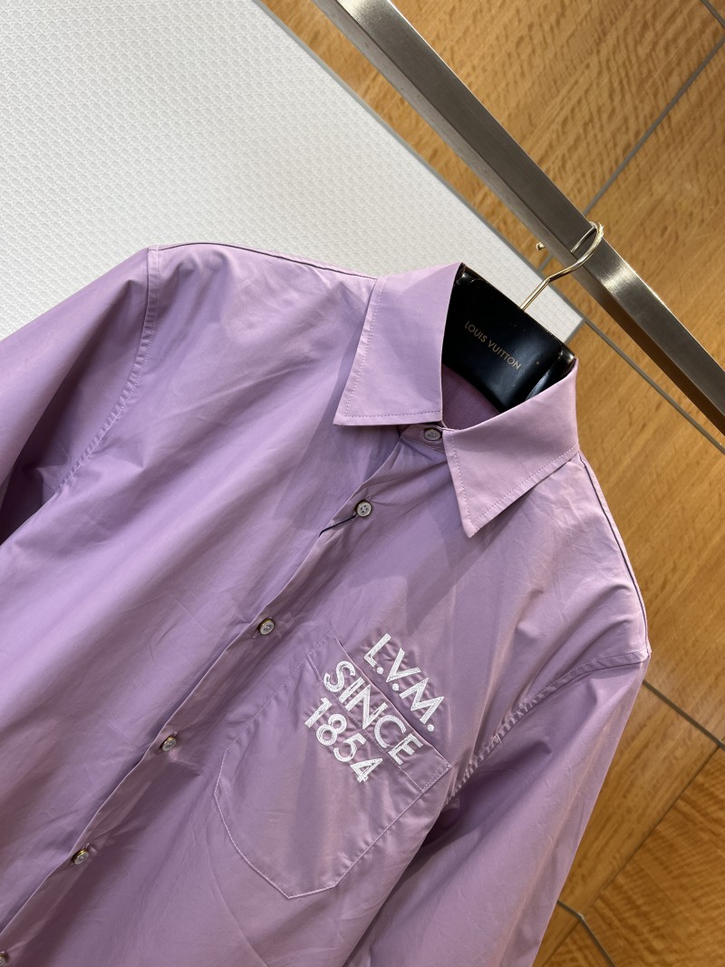 LV Monogram Embroidered Lapel Short-Sleeve Shirt 2