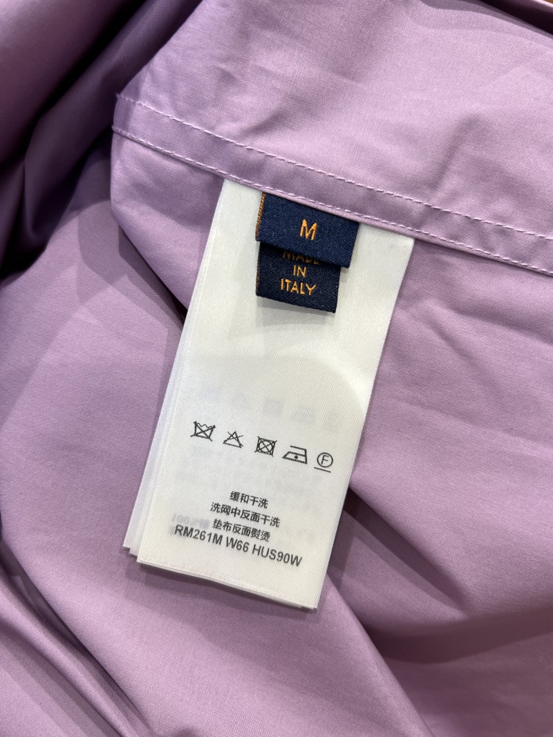 LV Monogram Embroidered Lapel Short-Sleeve Shirt 8
