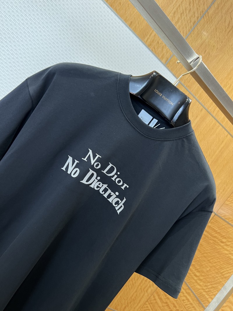 Dior Letter Embroidered Crew Neck Short Sleeve T-Shirt 1 2
