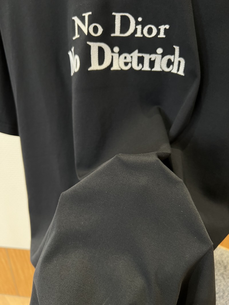 Dior Letter Embroidered Crew Neck Short Sleeve T-Shirt 1 4