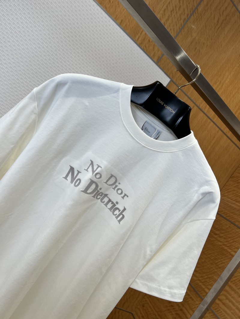 Dior Letter Embroidered Crew Neck Short Sleeve T-Shirt 2 2