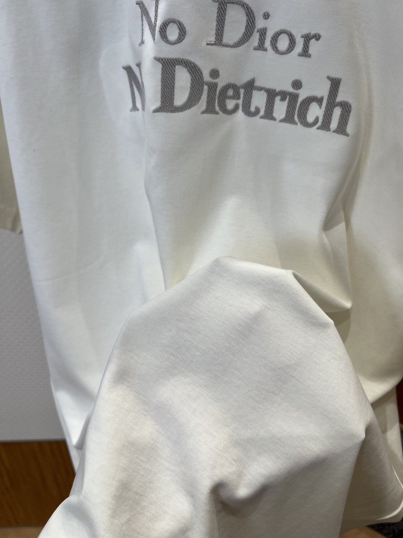 Dior Letter Embroidered Crew Neck Short Sleeve T-Shirt 2 4