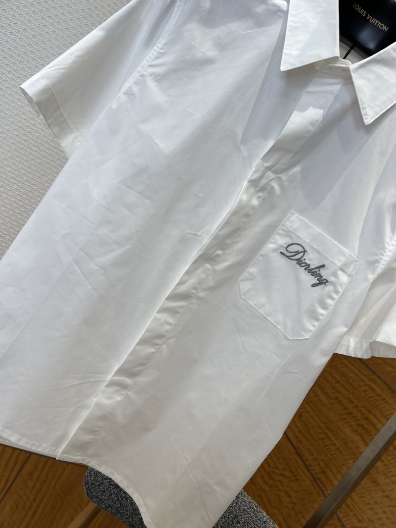 Dior Letter Embroidered Lapel Short-Sleeve Shirt 3