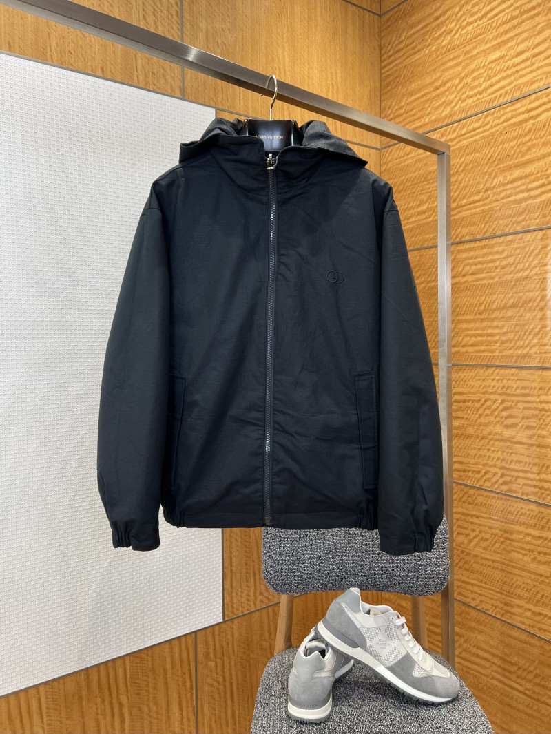 Gucci Solid Color Stand Collar Reversible Jacket 1 2