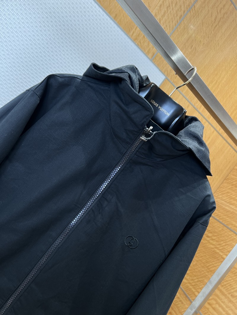 Gucci Solid Color Stand Collar Reversible Jacket 1 6