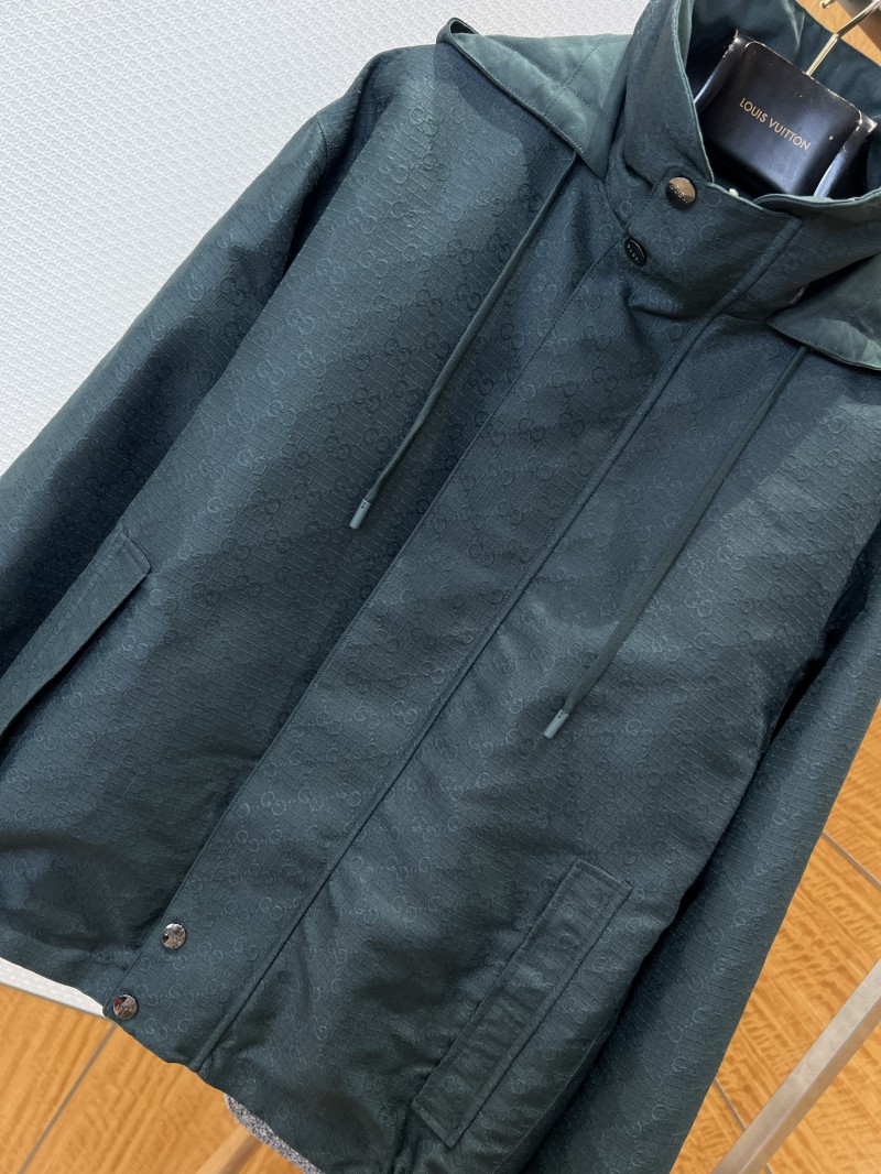 Gucci Solid Color Stand Collar Reversible Jacket 2 4