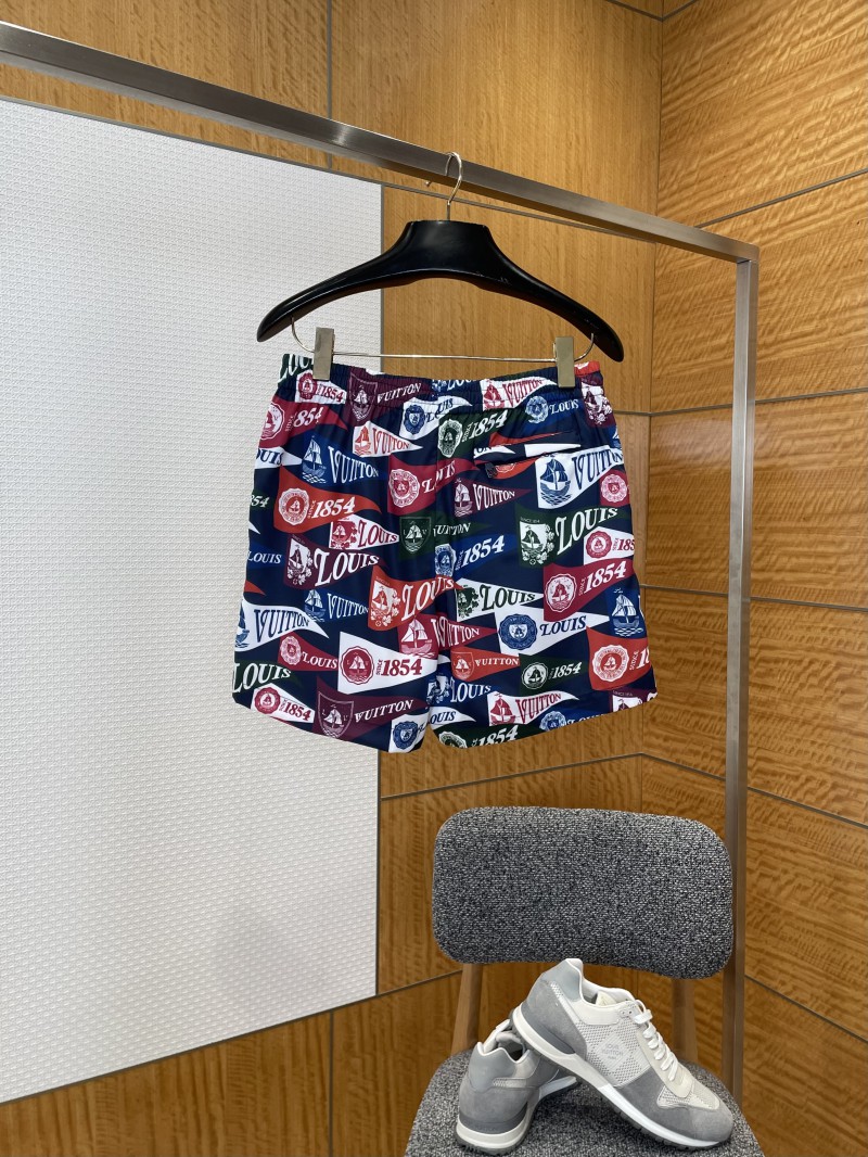 LV Emblem All-Over Print Drawstring Casual Shorts 1