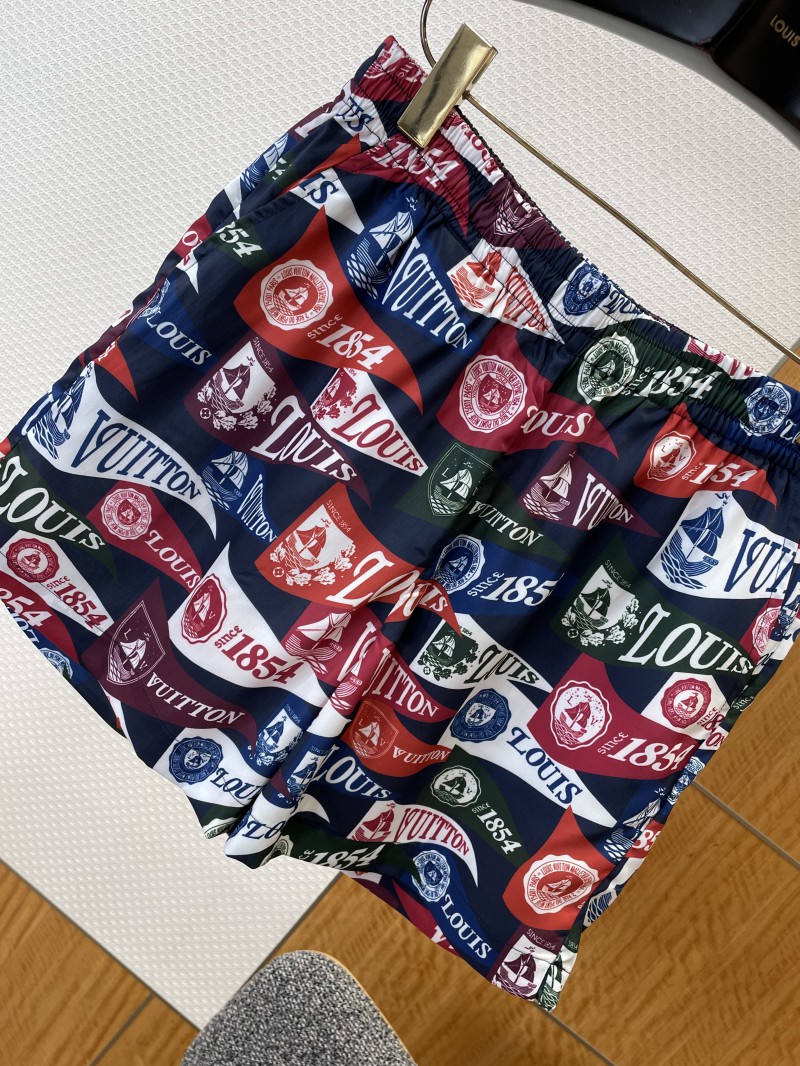 LV Emblem All-Over Print Drawstring Casual Shorts 2