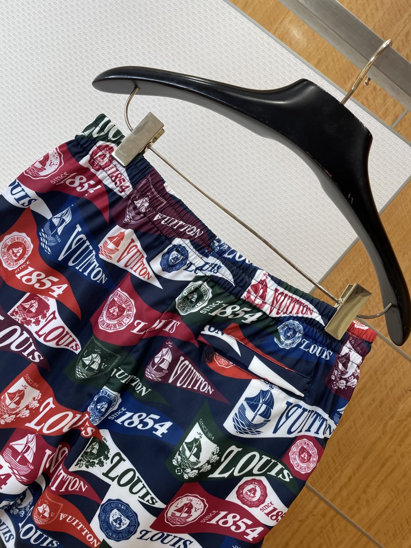 LV Emblem All-Over Print Drawstring Casual Shorts 5